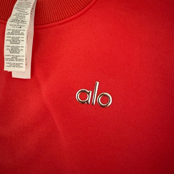 ALO Yoga Red Cropped Sweatshirt - Picture 3 of 4